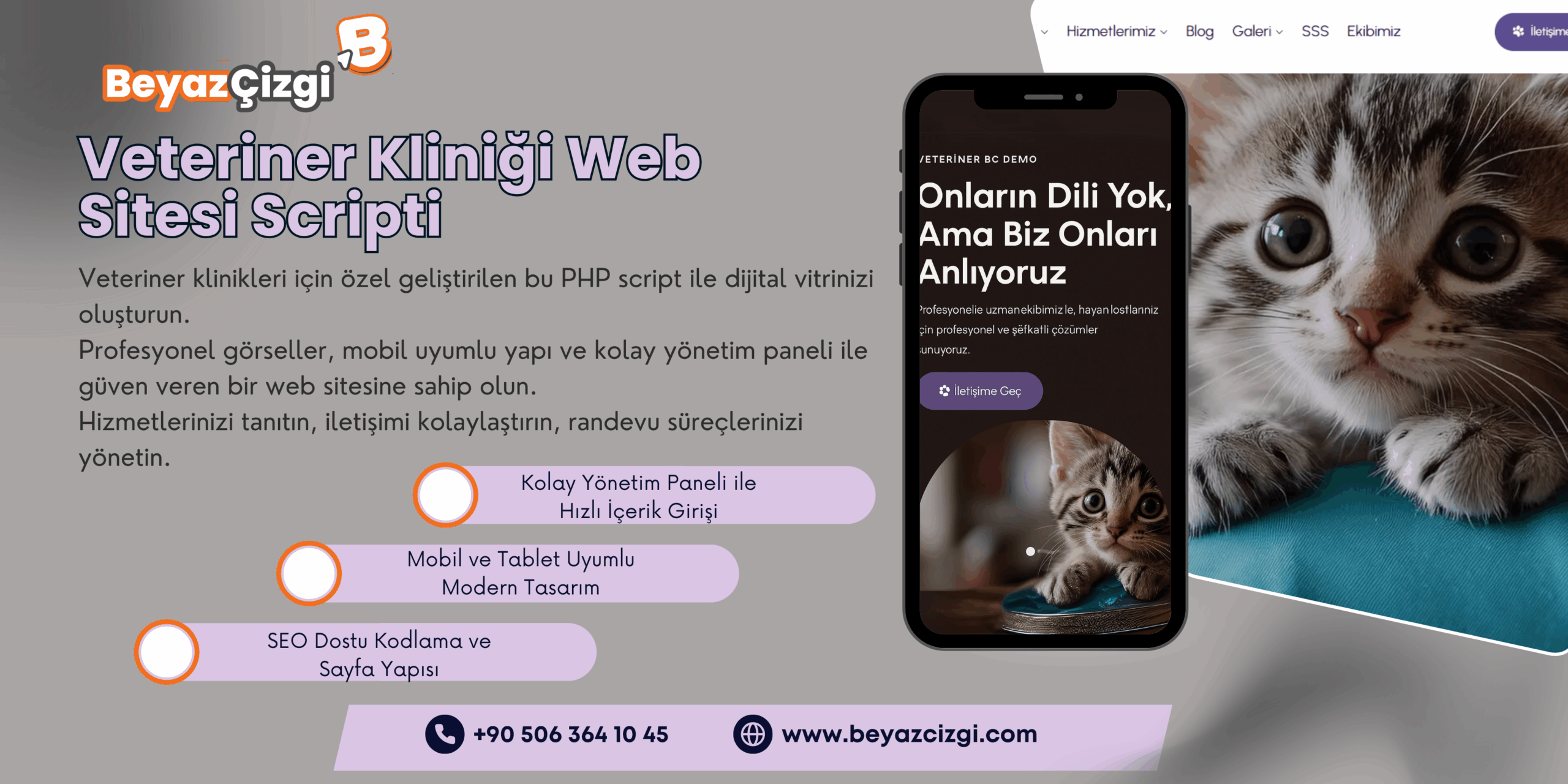 Veteriner Klinik Web Sitesi Paketi